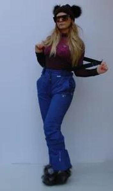 Ski pantalone: Ženske ski pantalone sa tregerima – tamnoplave - Visok struk sa — 26