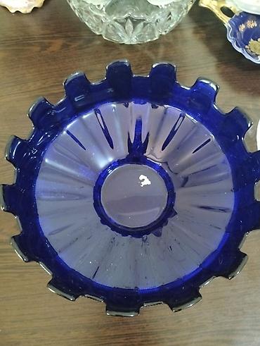 Süfrə aksesuarları: Kobalt-mavi şüşə qab - Material: qalın, rənglənmiş kobalt-mavi şüşə - — 1