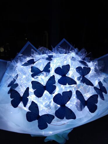 ремень синий: Букет из бабочки 27 шт синий 🦋