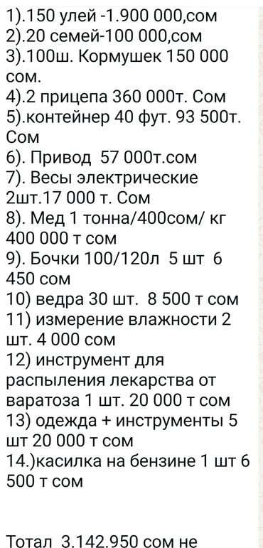 фото бизнес: Продается пасека ( оборудование). и готовое ОсОО🌷