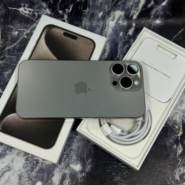 провод на айфон: IPhone 15 Pro Max, Жаңы, 512 ГБ, Каптама, Кабель, Куту, 100 %