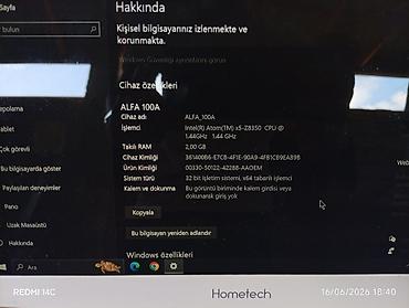 Digər noutbuklar və netbuklar: Hometech noutbuk - Rəng: ağ, yüngül və nazik korpus - Ekran: təxminən — 8