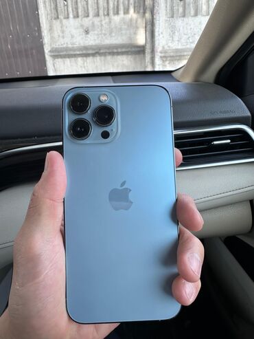 айфон 10x: IPhone 13 Pro Max, Колдонулган, 256 ГБ, Pacific Blue, Коргоочу айнек, Каптама, Кабель, 84 %