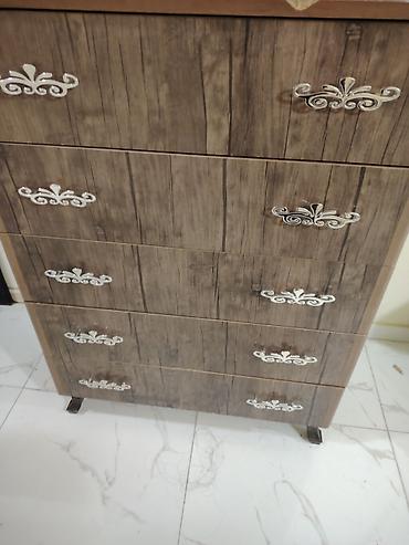 Комоды: Ağac fakturalı 5 çekmecəli komod - Material: laminat/LDSP ağac — 8