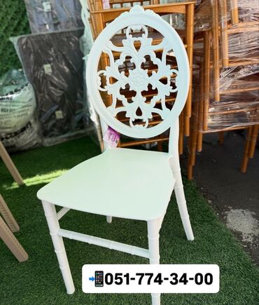 Sifarişlə restoran stulları: Ağ rəngli, zərif dizaynlı banket/ziyafət stulları. Xüsusiyyətlər: - — 2