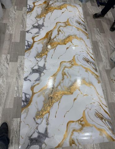 Vinil divar kağızı, oboy: Mərmər effekti verən PVC divar panelləri. 1.Arxası özü — 7