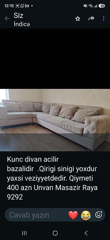 Künc divan – açılır, bazalı model. - Rəng: bej - Forması: L-şəkilli lalafo.az -da Künc divan – açılır, bazalı model. - Rəng: bej - Forması: L-şəkilli