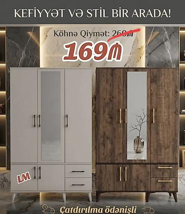 Üç qapılı laminat dolab – keyfiyyət və stil bir arada! - Model: Üç