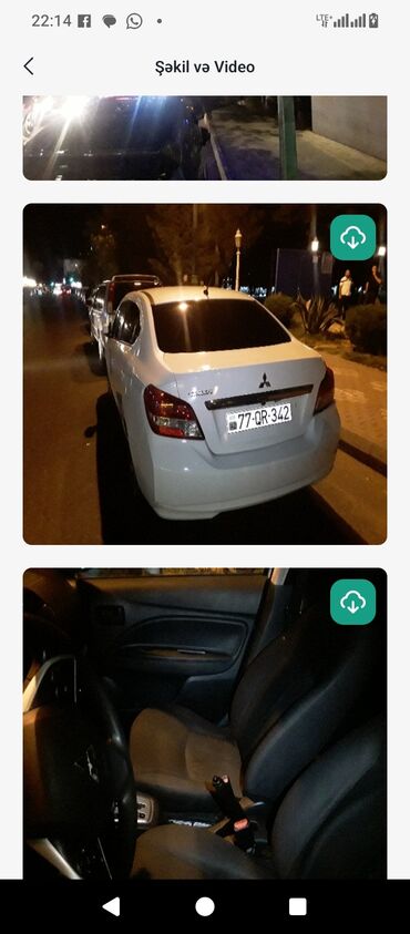 Ağ rəngli Mitsubishi Mirage G4 sedan avtomobili. Kompakt ölçülü bu