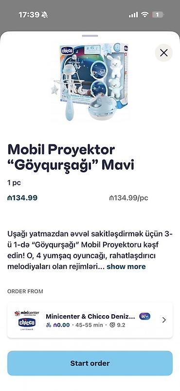 oyuncaq masin: Chicco “Göyqurşağı” Mavi Mobil Proyektor – beşik üçün 3‑ü 1‑də — 2