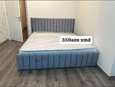 sit ortuyu: Mebel: Yumşaq üzlüyə malik ikinefərlik çarpayı - Rəng: Boz - Başlıq — 1