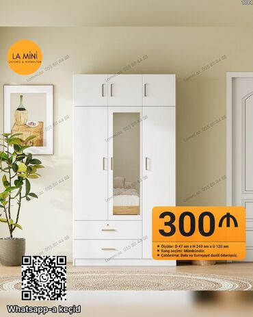 hamam şkafları: Açılan, 3 qapılı Düz dolab, Şifonyer