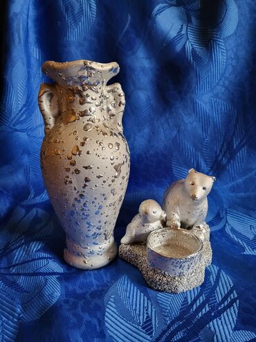 Ostali kućni dekor: Set vintaz,nov,svecnjak i vaza,rucni rad. Set boje srebra,boja ne na lalafo.rs — 2 Ostali kućni dekor: Set vintaz,nov,svecnjak i vaza,rucni rad. Set boje srebra,boja ne — 2