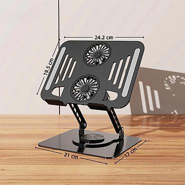 Kompyuter stendi 💻 Fanlı Metal Noutbuk Altlığı – Soyuducu Sistemli