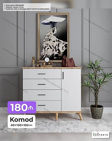 Komod – 40×100×100 sm Məhsul təsviri: - Müasir dizaynlı, ağ ön lalafo.az -da Komod – 40×100×100 sm Məhsul təsviri: - Müasir dizaynlı, ağ ön