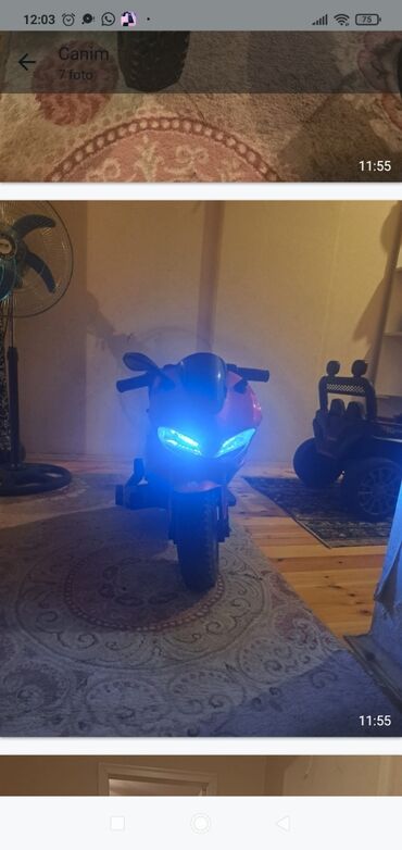 кресло для ребенка в машину: Uşaq üçün elektrikli moto velosiped - Rəng: qırmızı, sport dizayn -