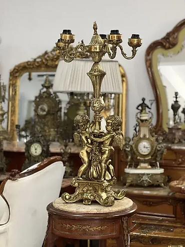 sat: Lampa sa andjelima PUN MESING (visina 88cm) Lampa od mesinga teska oko — 4