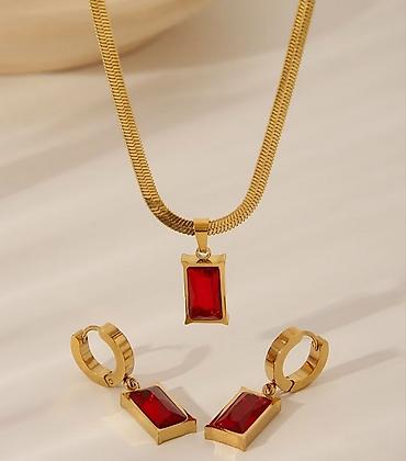 moderne zlatne mindjuse: Set nakita “Love Forever” – ogrlica i minđuše u poklon kutiji sa — 4