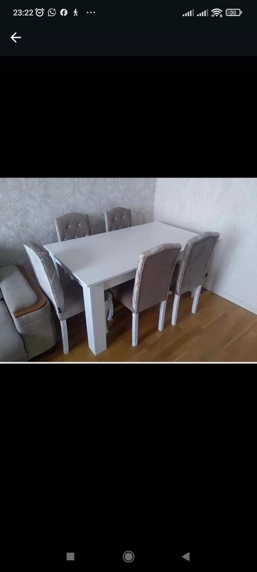 Masa və oturacaq dəstləri: Qonaq otağı üçün, Yeni, Açılmayan, Dördbucaq masa, 6 stul -da lalafo.az — 8 Masa və oturacaq dəstləri: Qonaq otağı üçün, Yeni, Açılmayan, Dördbucaq masa, 6 stul — 8