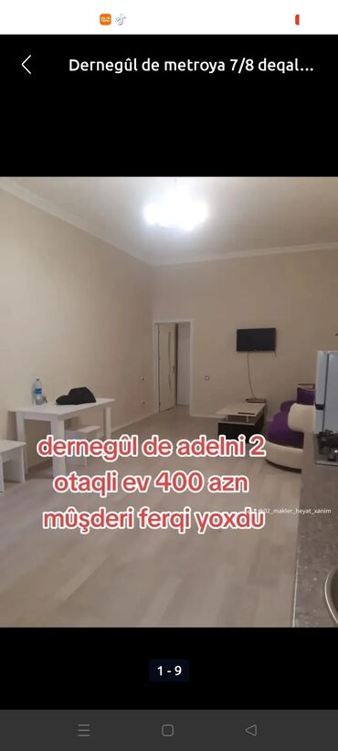 şəki kiraye ev: 80 kv. m, 2 otaqlı, Kombi, Qaz, İşıq