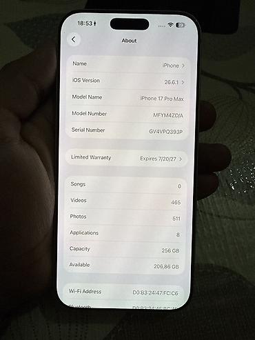 ipad mini 5 256gb: IPhone 17 Pro Max, 256 GB, Gümüşü, Zəmanət — 4