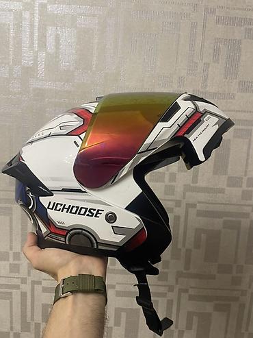 salyan moto: Moto dəbilqə – UCHOOSE, tam üzlü - Dizayn: ağ-qara-qırmızı futuristik — 8