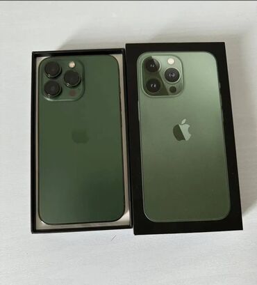 телефон эпл: IPhone 13 Pro, Б/у, 128 ГБ, Alpine Green, Чехол, Кабель, Коробка, 80 %