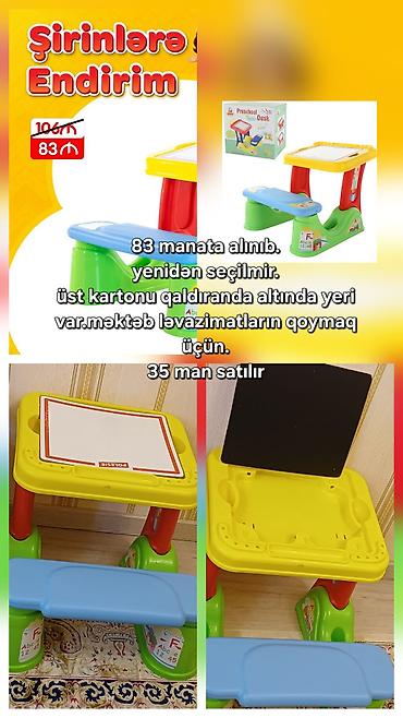 uşaq ucun maqnit lovhə: Qonaq otağı üçün, İşlənmiş, Açılan, Dördbucaq masa — 4