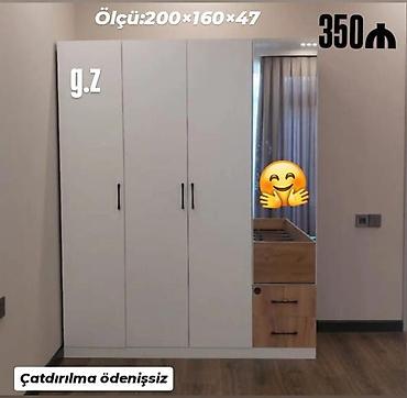 Dolablar: Dolab yeni qarderob paltar dolabı güzgülü 4 qapılı — 1