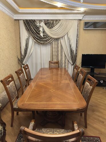 Masa və oturacaq dəstləri: Qonaq otağı üçün, Açılan, 8 stul — 4