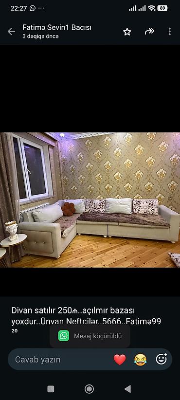 Divan satılır 250₼. açılmır bazası yoxdur. Ünvan