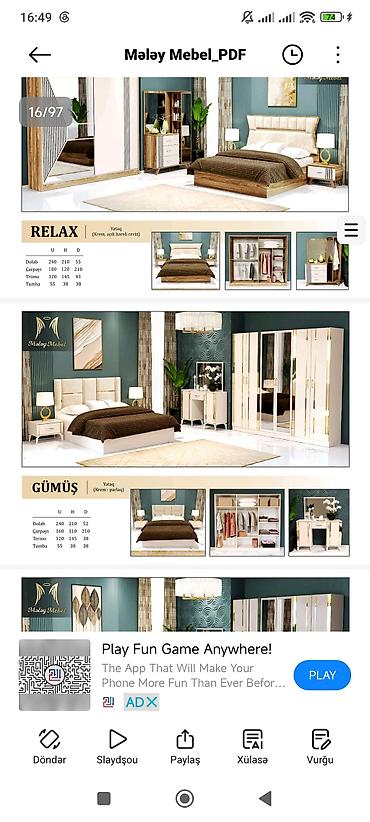 termo: Yataq otağı dəstləri – Maləy Mebel Model seçimləri: - RELAX (krem — 1