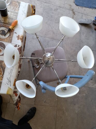 lyüstr: Çılçıraq, 6 lampa, Keramika