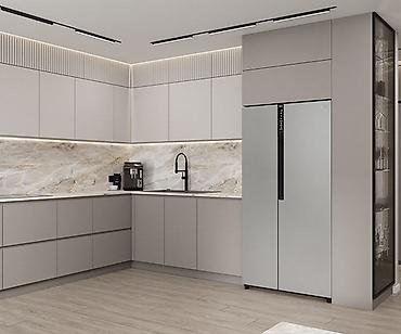 silver kitchen: Кухня от 18 000 сом/м² | 3D проект бесплатно Премиальная мебель от — 1