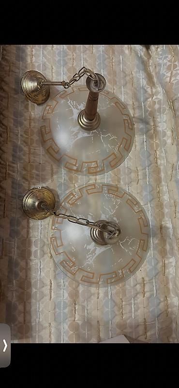 vitrine retro: Stropne viseće lampe – set od 2 komada - Materijal: stakleni abažuri — 1