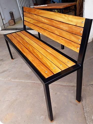 Bağ, çöl mebeli: Məhsul: Açıq məkan üçün taxta–metal skamyalar - Dizayn: Minimalist və — 7