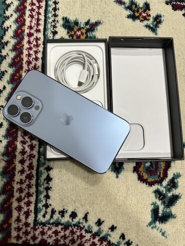 Apple iPhone: IPhone 13 Pro, 128 GB, Sierra Blue, Zəmanət, Face ID, Sənədlərlə