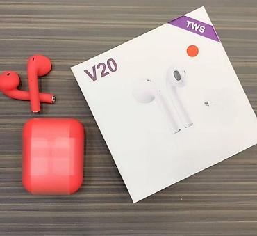 vinil ploce prodaja: Bluetooth bežične slušalice tws v20 crvene. bluetooth bežične — 1