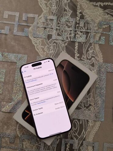 Kompüter, noutbuk və planşetlər: IPhone 16 Pro, 128 GB, Desert Titanium, Barmaq izi, Face ID