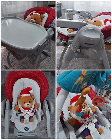 chic: Стульчик для кормления, Б/у, Chicco, Трансформер, цвет - Красный, Самовывоз — 1