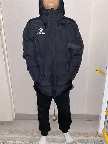 Пуховик KELME, черный original - Теплая удлиненная модель с