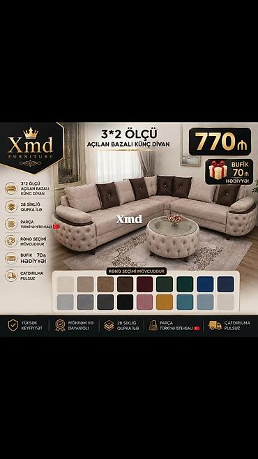 beş açılan tüfəng: Açılan bazalı künc divan – 3×2 ölçü. - Mexanizm: açılır, bazalı — 1