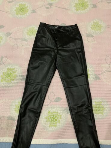 мужские кожаные штаны: Брюки S (EU 36), цвет - Черный