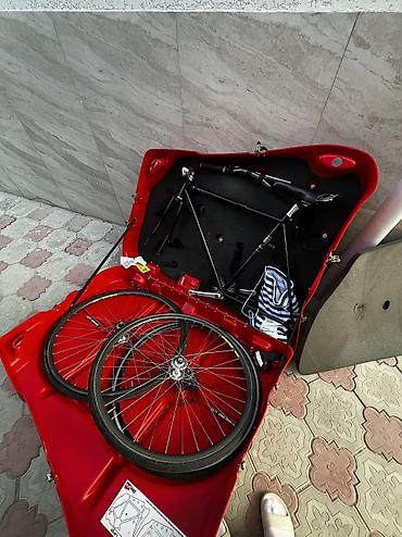 Чемоданы: Жёсткий чехол для перевозки велосипеда BikeBox Alan (красный) - — 3