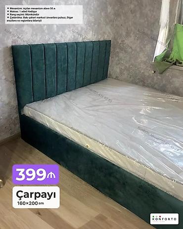 Ev və bağ: Çarpayı – 160×200 sm - Yumşaq başlıq: Vertikal tikişli, yüksək və — 1