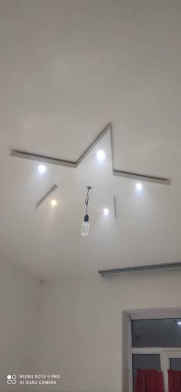 Malyar işləri: Hər növ Alcipan işləri görülür. Düz sadə tavan. Ara kəsmə divar — 6