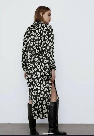 massimo dutti baletanke: Haljina ZARA sa animal printom, midi dužine - Kroj: ravna midi — 1