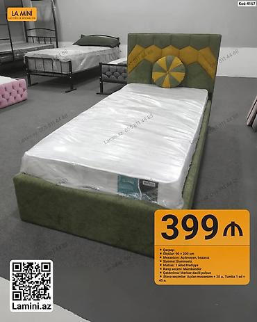 Mebel: Məhsul: Tək nəfərlik çarpayı - Ölçü: 90 × 200 sm - Mexanizm — 1