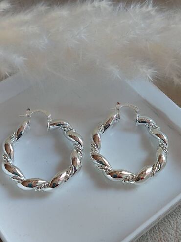 ps fashion bluze nova kolekcija: Hoop earrings, Material: Silver