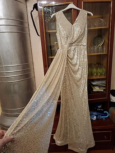 be: Parlaq payetli axşam libası - Rəng: şampan/qızılı tonlarda - Model — 2